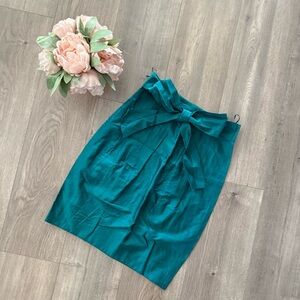 Vintage Moschino Cheap & Chic Teal Tie Bow Skirt